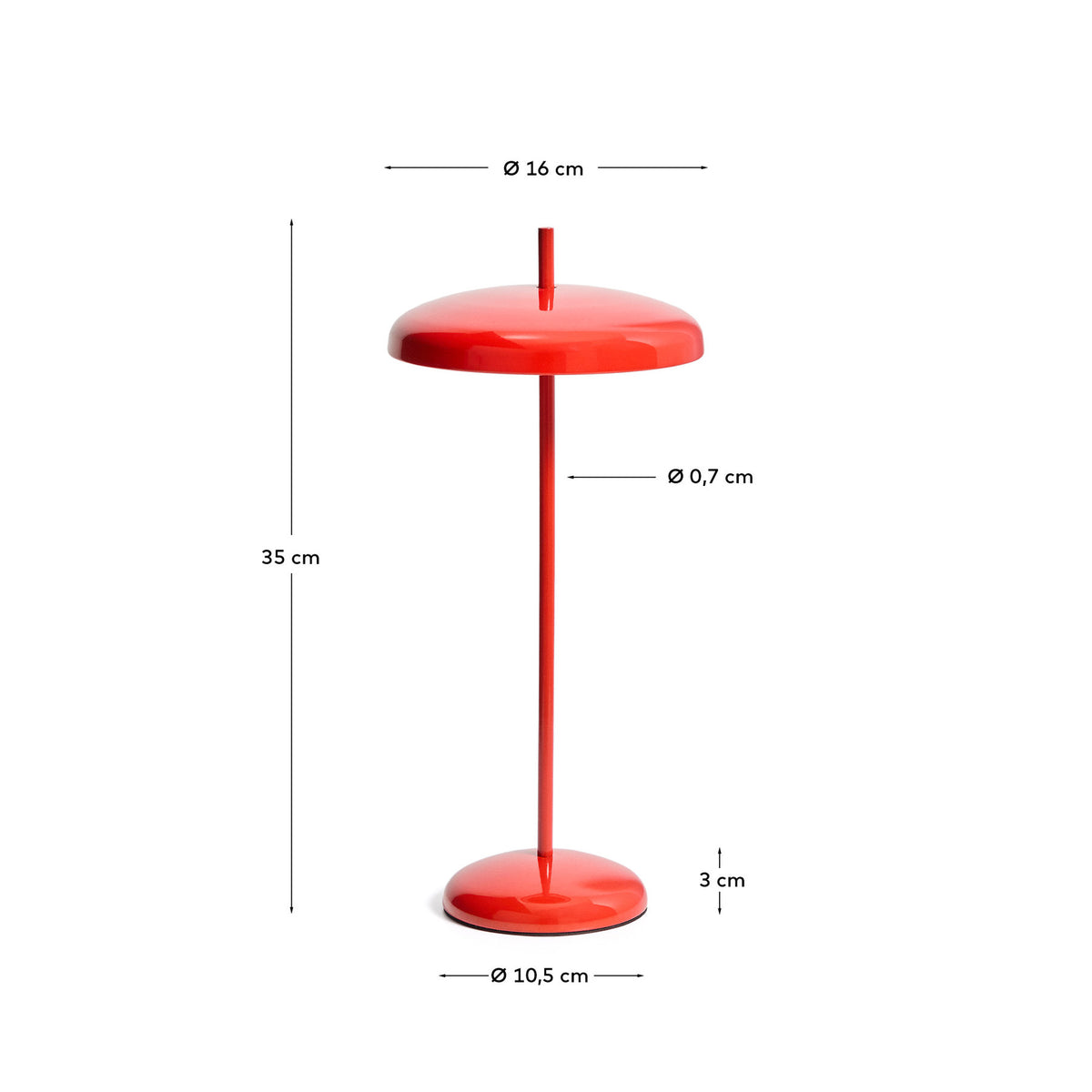 Tragbare Tischlampe Porte aus rotem Aluminium in Rot präsentiert im Onlineshop von KAQTU Design AG. Tischleuchte ist von Kave Home