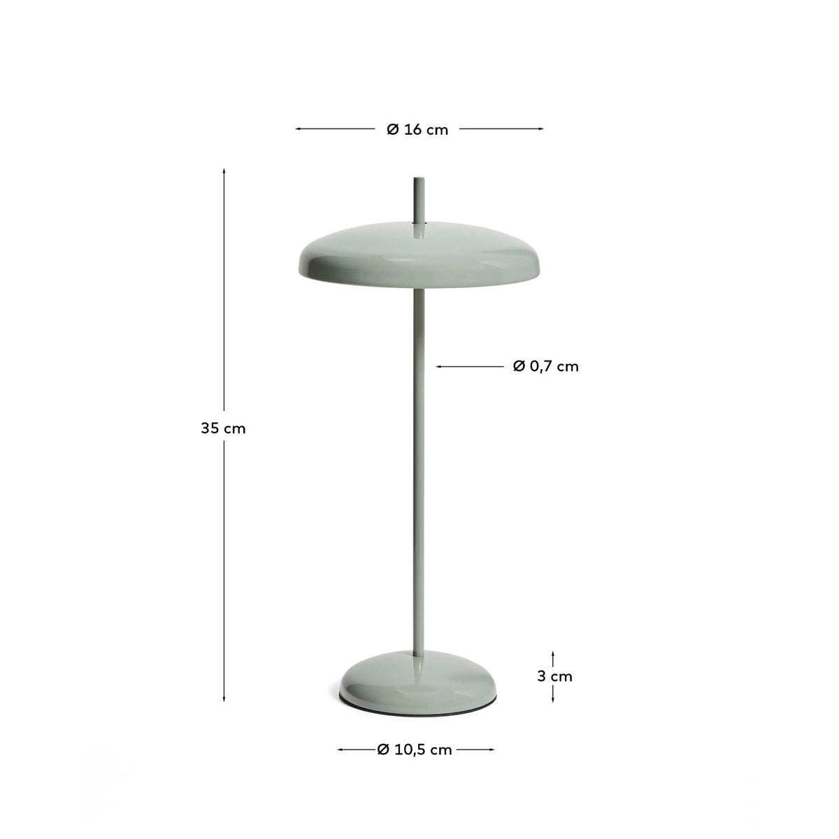 Tragbare Tischlampe Porte aus hellgrünem Metall in Hellgrün präsentiert im Onlineshop von KAQTU Design AG. Tischleuchte ist von Kave Home