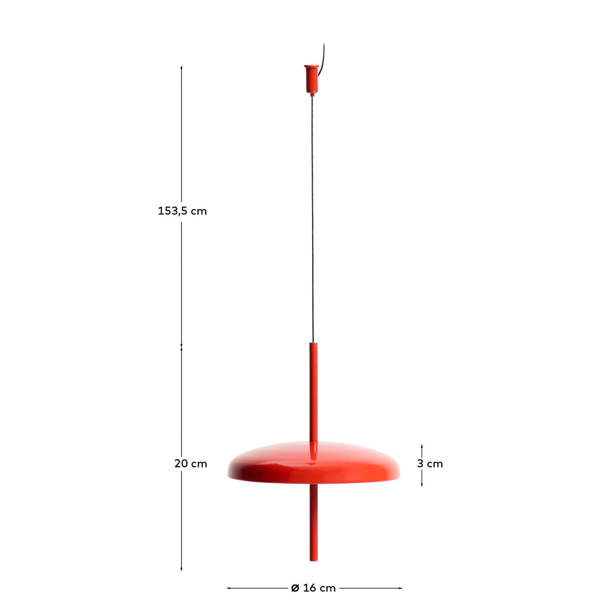 Tragbare Deckenleuchte Porte aus rotem Aluminium, Ø 16 cm in Rot präsentiert im Onlineshop von KAQTU Design AG. Lampenschirm ist von Kave Home