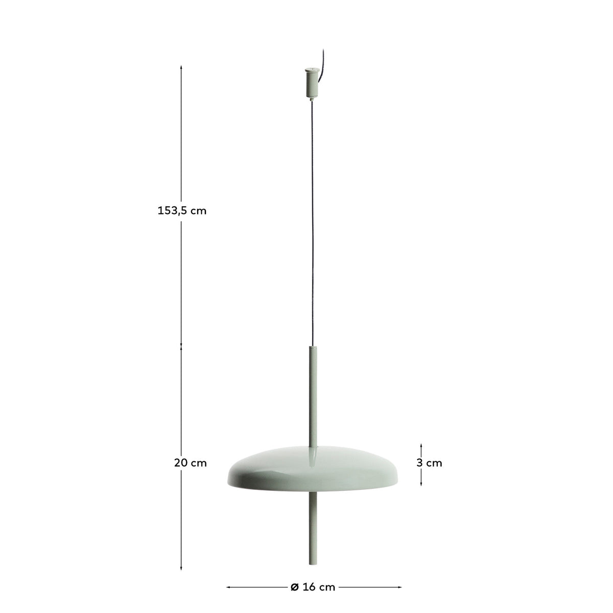 Tragbare Deckenleuchte Porte aus hellgrünem Aluminium, Ø 16 cm in Hellgrün präsentiert im Onlineshop von KAQTU Design AG. Lampenschirm ist von Kave Home