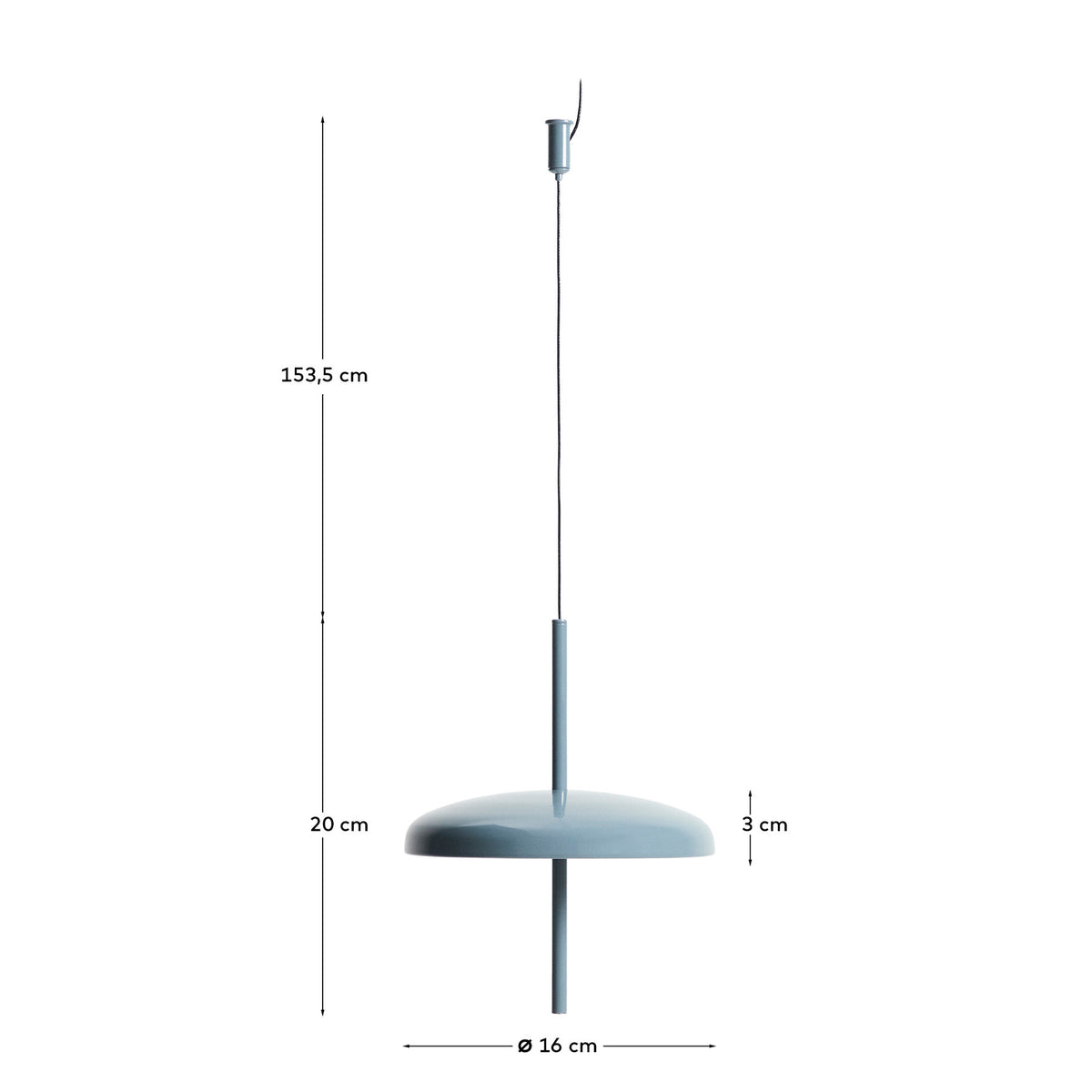 Tragbare Deckenleuchte Porte aus blauem Aluminium, Ø 16 cm in Blau präsentiert im Onlineshop von KAQTU Design AG. Lampenschirm ist von Kave Home