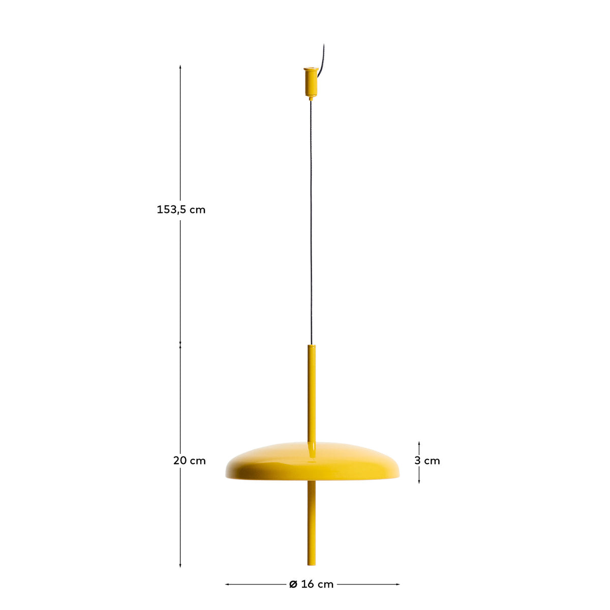 Tragbare Deckenleuchte Porte aus gelbem Aluminium, Ø 16 cm in Gelb präsentiert im Onlineshop von KAQTU Design AG. Lampenschirm ist von Kave Home
