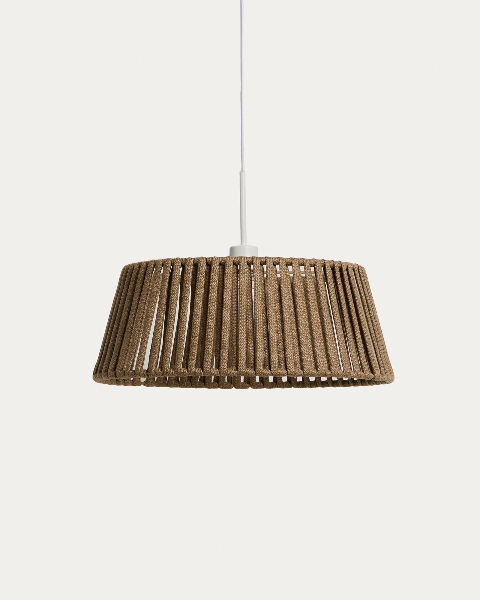 Lampenschirm für Deckenleuchte Aldet aus flachem Seil in Beige, Ø 46 cm in Hellgrau präsentiert im Onlineshop von KAQTU Design AG. Outdoor Pendelleuchte ist von Kave Home