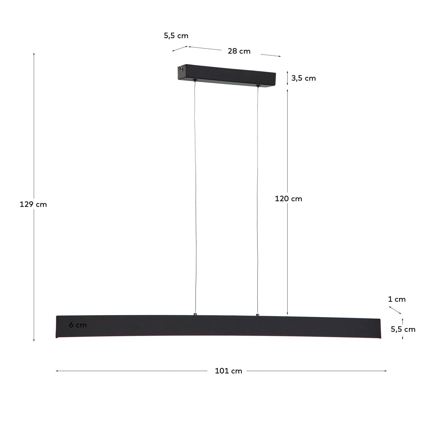 Elegante Boadella Pendelleuchte in Schwarz von Kave Home: Langlebiges Aluminium, zeitloses Design, ideal für Esszimmer und Wohnzimmer.