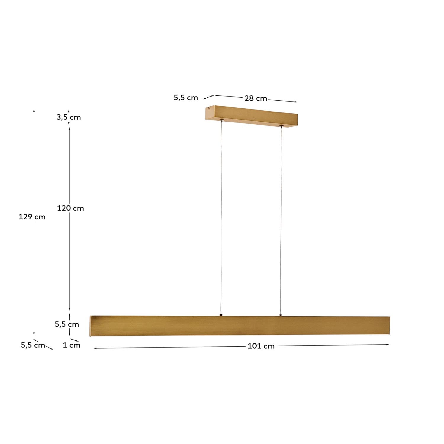 Entdecken Sie die elegante Pendelleuchte Boadella von Kave Home. Aus robustem Aluminium mit edlem goldfarbenem Finish, ideal für moderne Innenräume.