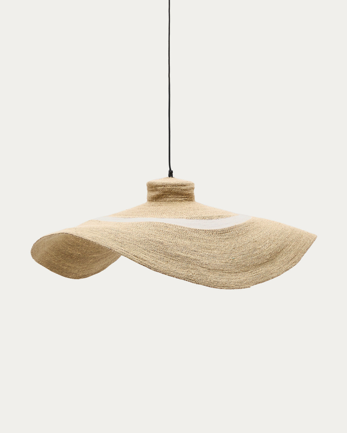 Albenya Deckenlampe aus Naturfasern und Baumwolle mit naturfarbenem und weissem Finish Ø 90 cm