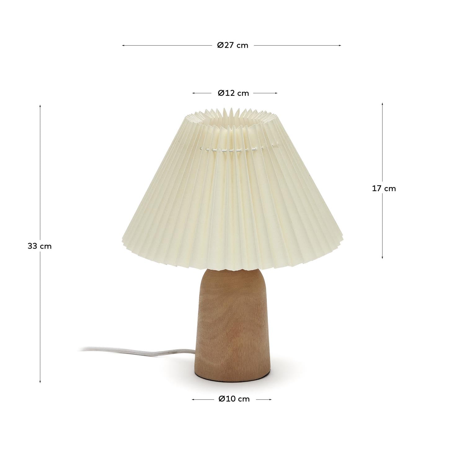 Stilvolle Benicarlo Tischlampe aus nachhaltigem Gummibaumholz in Natur und Beige. Perfekt für gemütliche Beleuchtung und modernes Design.