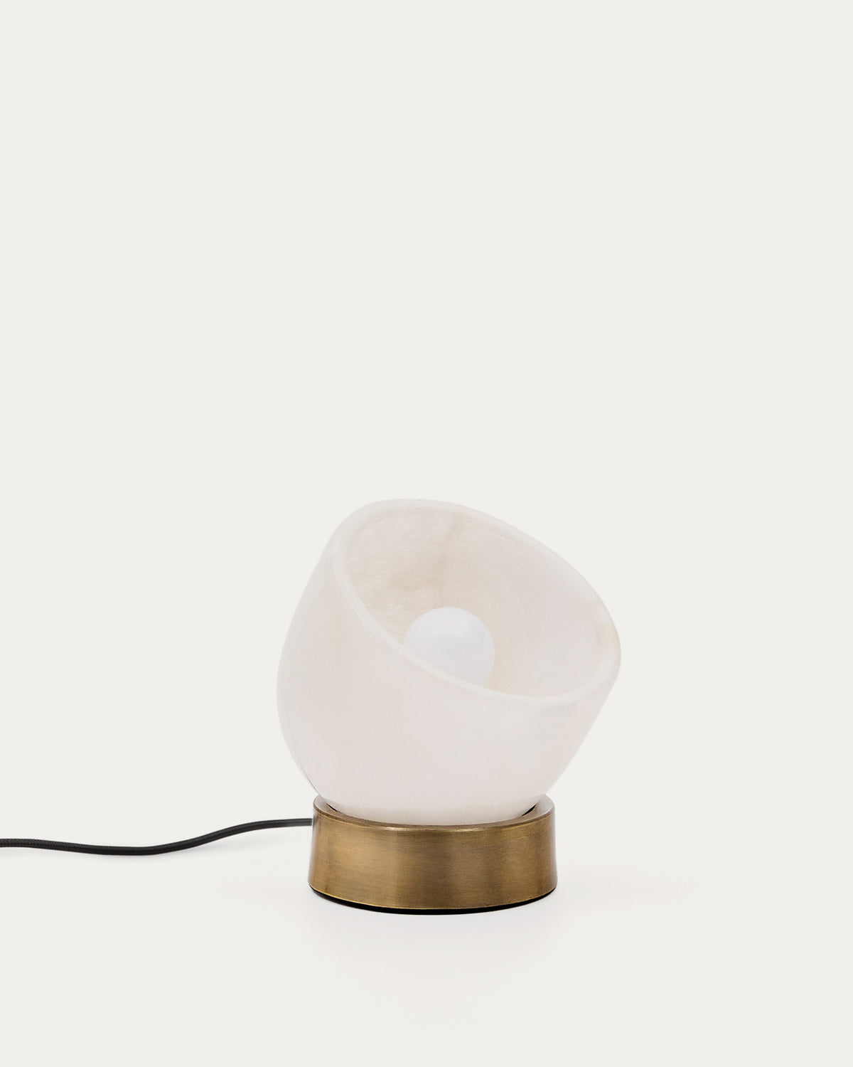 Tischleuchte Shenli aus Alabaster und Metall mit Messing-Finish.
