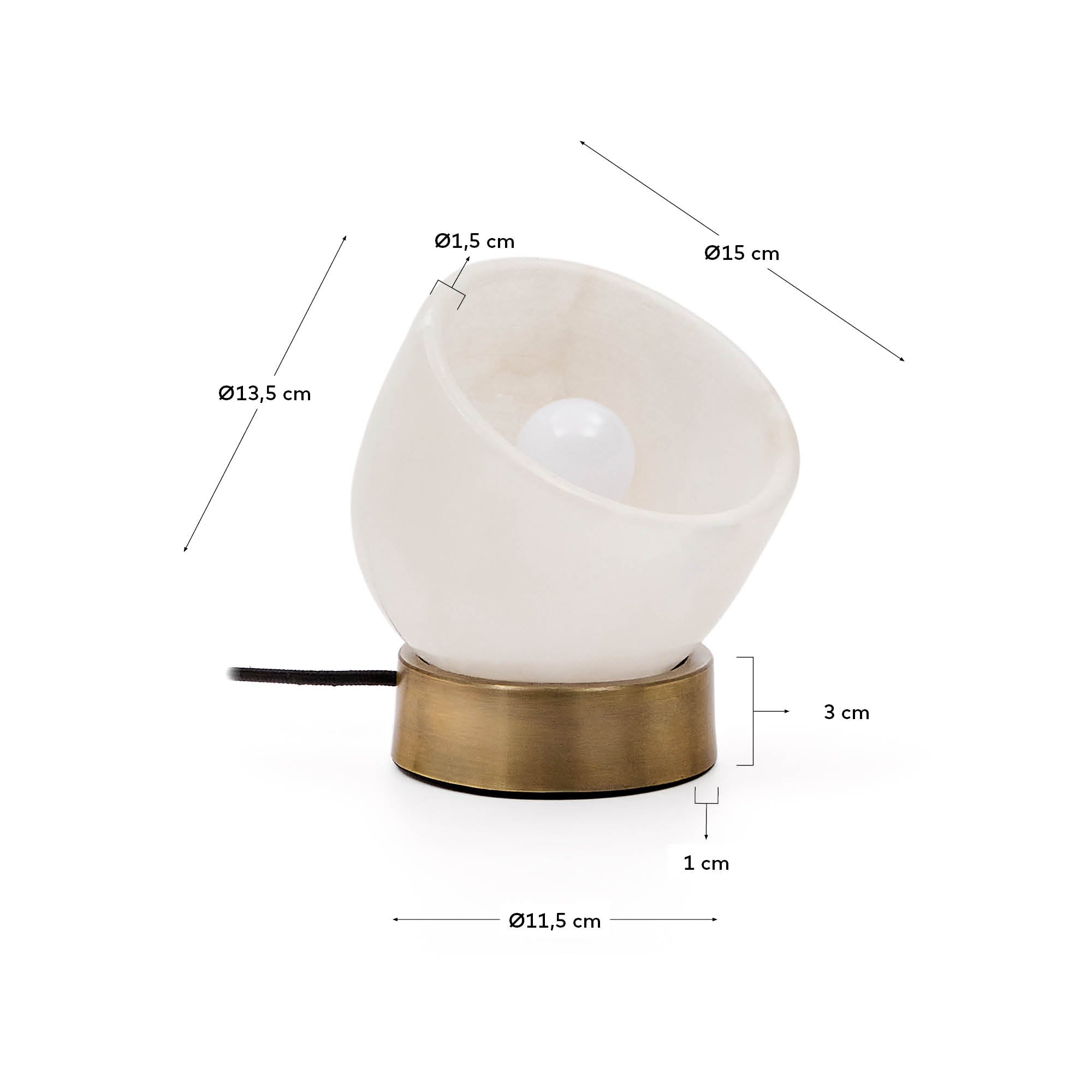 Elegante Tischleuchte Shenli aus Alabaster und Metall mit Messing-Finish, ideal für stimmungsvolle Beleuchtung und stilvolle Akzente in jedem Raum.