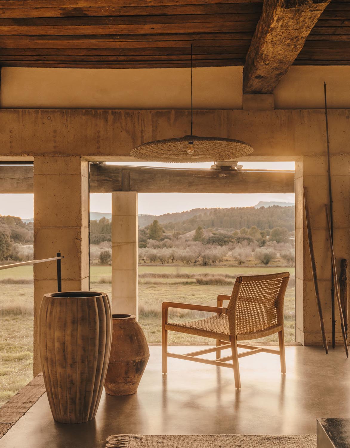 Eleganter Cruilles Lampenschirm aus Naturfasern, Ø 100 cm, Kave Home.