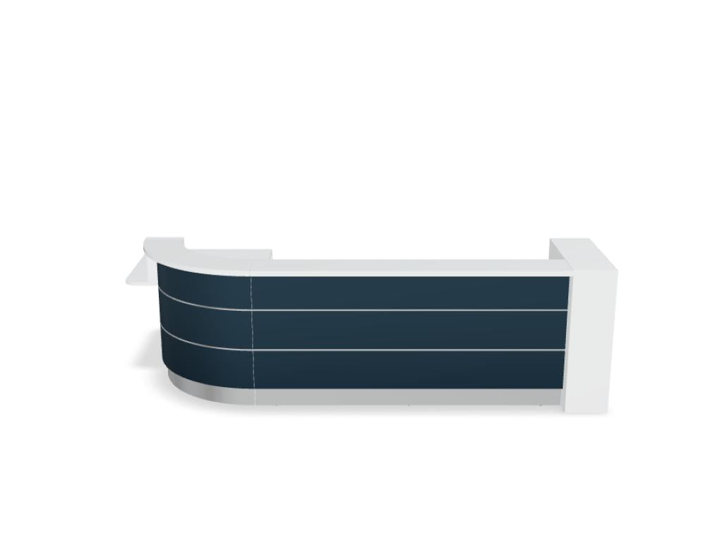 Valde LAV159L - modulare Empfangstheke in Weiss Pastell präsentiert im Onlineshop von KAQTU Design AG. Empfangsdesk ist von Mdd