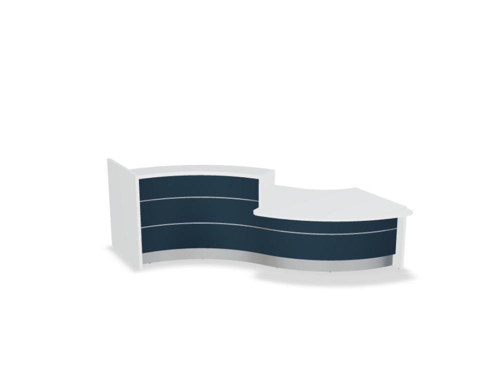 Valde LAV32L - modulare Empfangstheke in Weiss Pastell präsentiert im Onlineshop von KAQTU Design AG. Empfangsdesk ist von Mdd