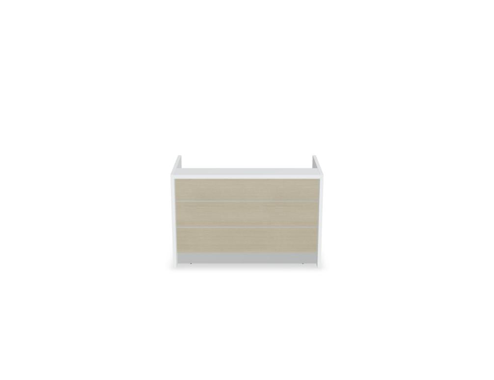 Valde LAV76L - modulare Empfangstheke in Weiss Pastell präsentiert im Onlineshop von KAQTU Design AG. Empfangsdesk ist von Mdd