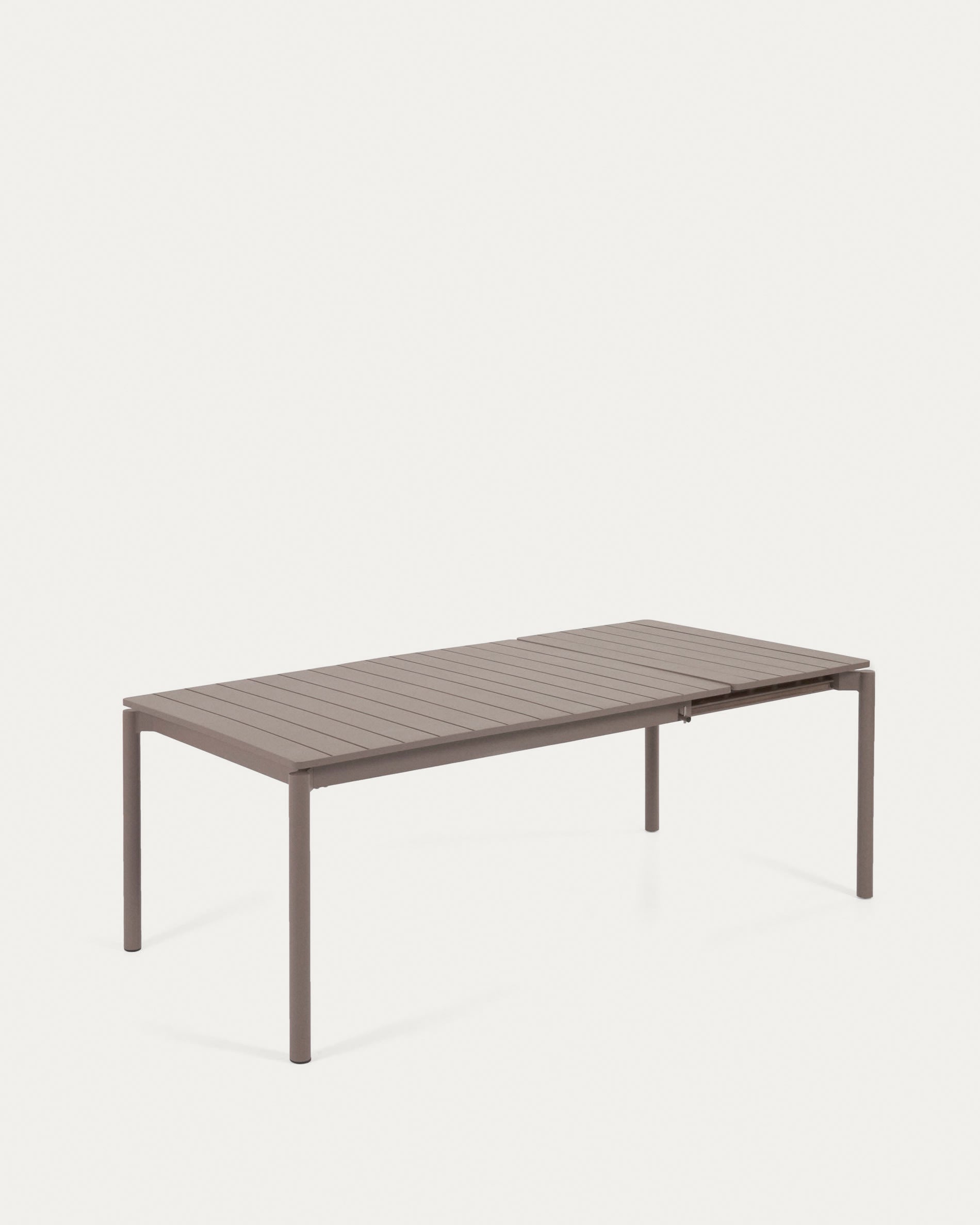 Zaltana ausziehbarer Outdoor-Tisch, Aluminium, mattbraun, 140-200 cm, modern, langlebig, perfekt für stilvolle Aussenbereiche.