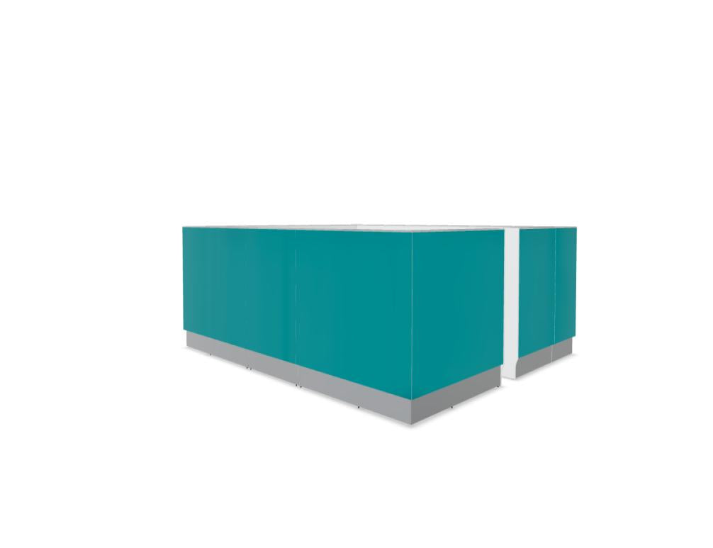 Linea LIN2S - modulare Empfangstheke in präsentiert im Onlineshop von KAQTU Design AG. Empfangsdesk ist von Mdd