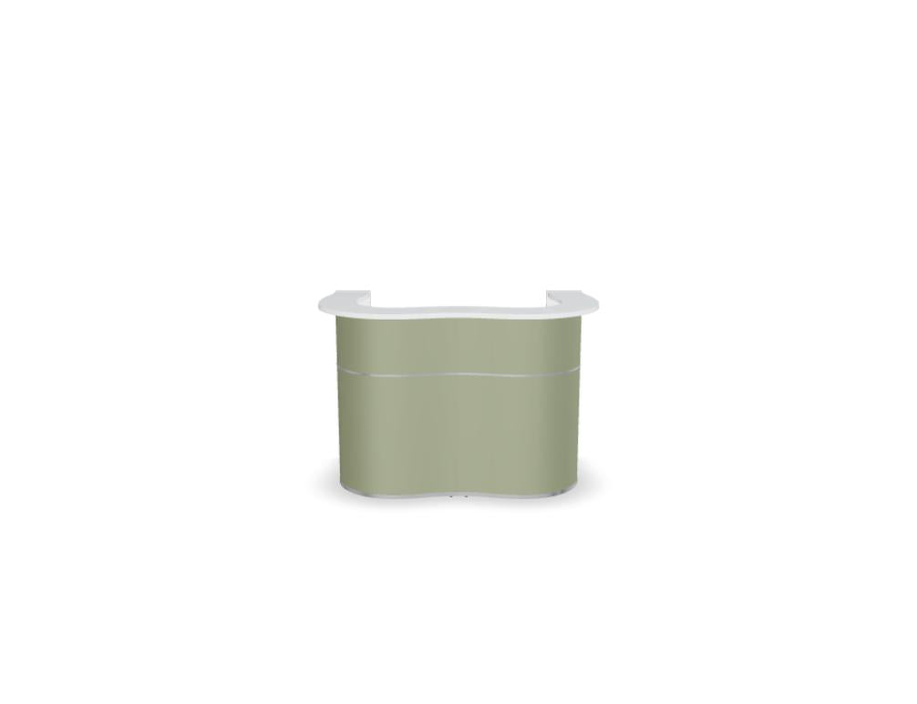 Wave LUV22 - Empfangstheke mit organischer Front in Weiss Pastell präsentiert im Onlineshop von KAQTU Design AG. Empfangsdesk ist von Mdd