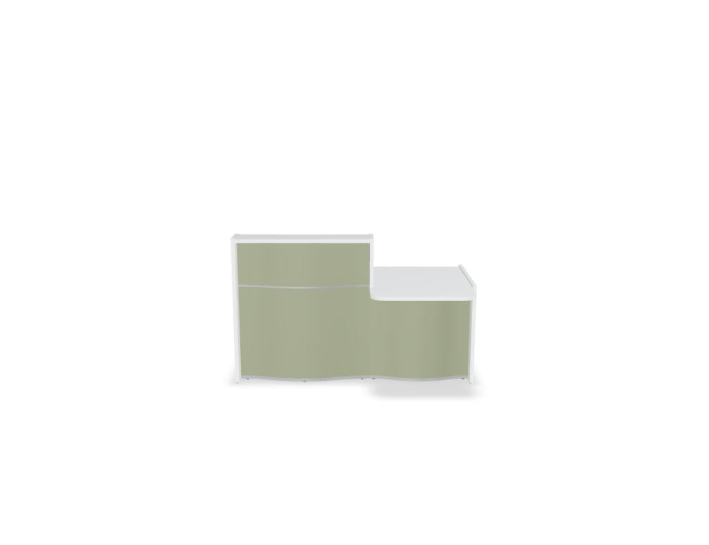 Wave LUV281L - Empfangstheke mit organischer Front in Weiss Pastell präsentiert im Onlineshop von KAQTU Design AG. Empfangsdesk ist von Mdd