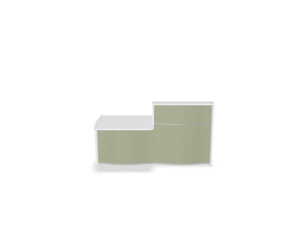 Wave LUV28P - Empfangstheke mit organischer Front in Weiss Pastell präsentiert im Onlineshop von KAQTU Design AG. Empfangsdesk ist von Mdd