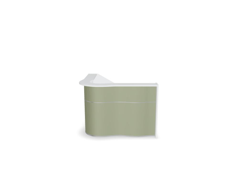 Wave LUV35 - Empfangstheke mit organischer Front in Weiss Pastell präsentiert im Onlineshop von KAQTU Design AG. Empfangsdesk ist von Mdd