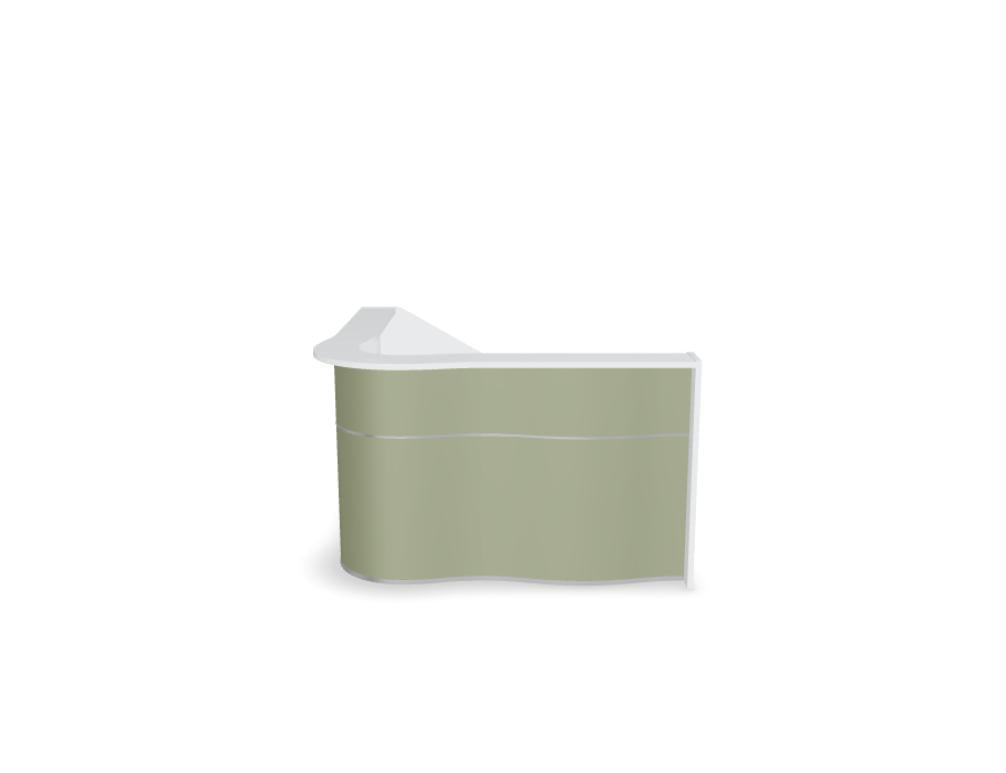 Wave LUV36 - Empfangstheke mit organischer Front in Weiss Pastell präsentiert im Onlineshop von KAQTU Design AG. Empfangsdesk ist von Mdd