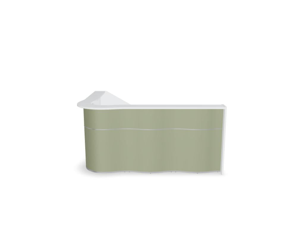 Wave LUV44 - Empfangstheke mit organischer Front in Weiss Pastell präsentiert im Onlineshop von KAQTU Design AG. Empfangsdesk ist von Mdd