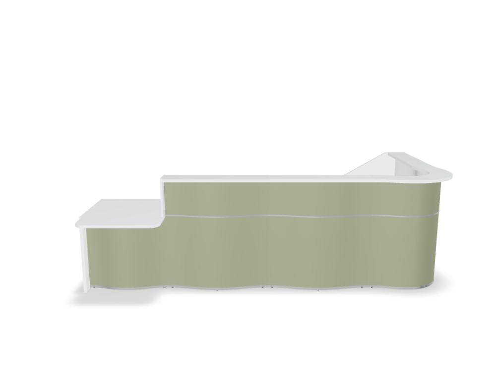 Wave LUV481P - Empfangstheke mit organischer Front in Weiss Pastell präsentiert im Onlineshop von KAQTU Design AG. Empfangsdesk ist von Mdd