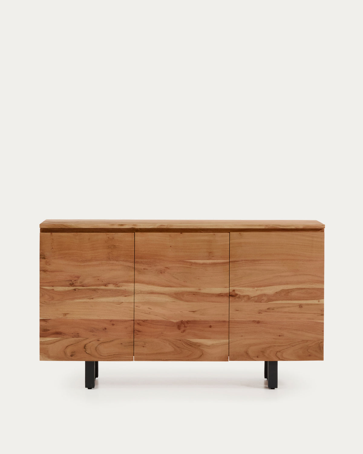 3-türiges Sideboard Uxue aus massivem Akazienholz mit gebleichtem Finish 150 x 88 cm in Beige präsentiert im Onlineshop von KAQTU Design AG. Sideboard ist von Kave Home