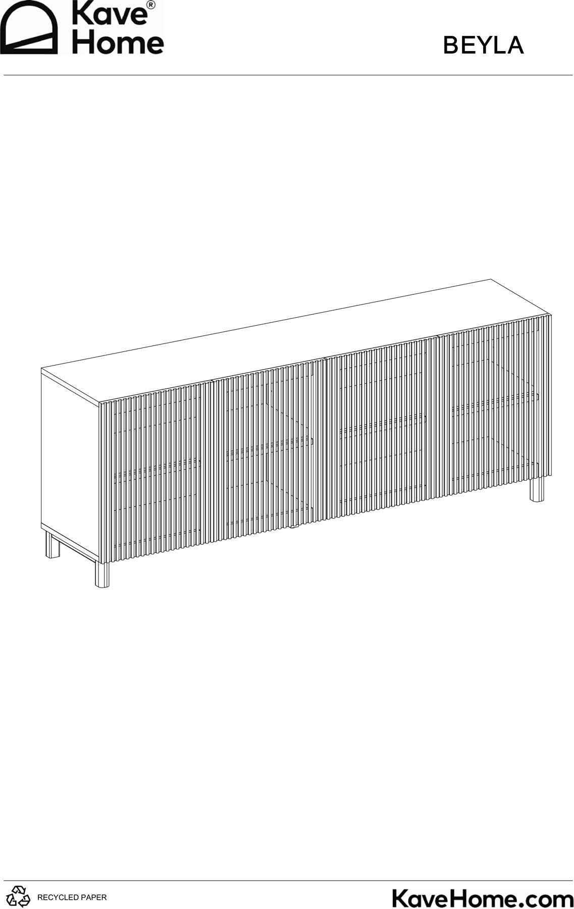 Sideboard Beyla mit 4 Türen aus Eschenfurnier und Massivholz aus Esche mit nussbaumfarbenem Finish 180 x 71,5 cm FSC 100% in Dunkelbraun präsentiert im Onlineshop von KAQTU Design AG. Sideboard ist von Kave Home