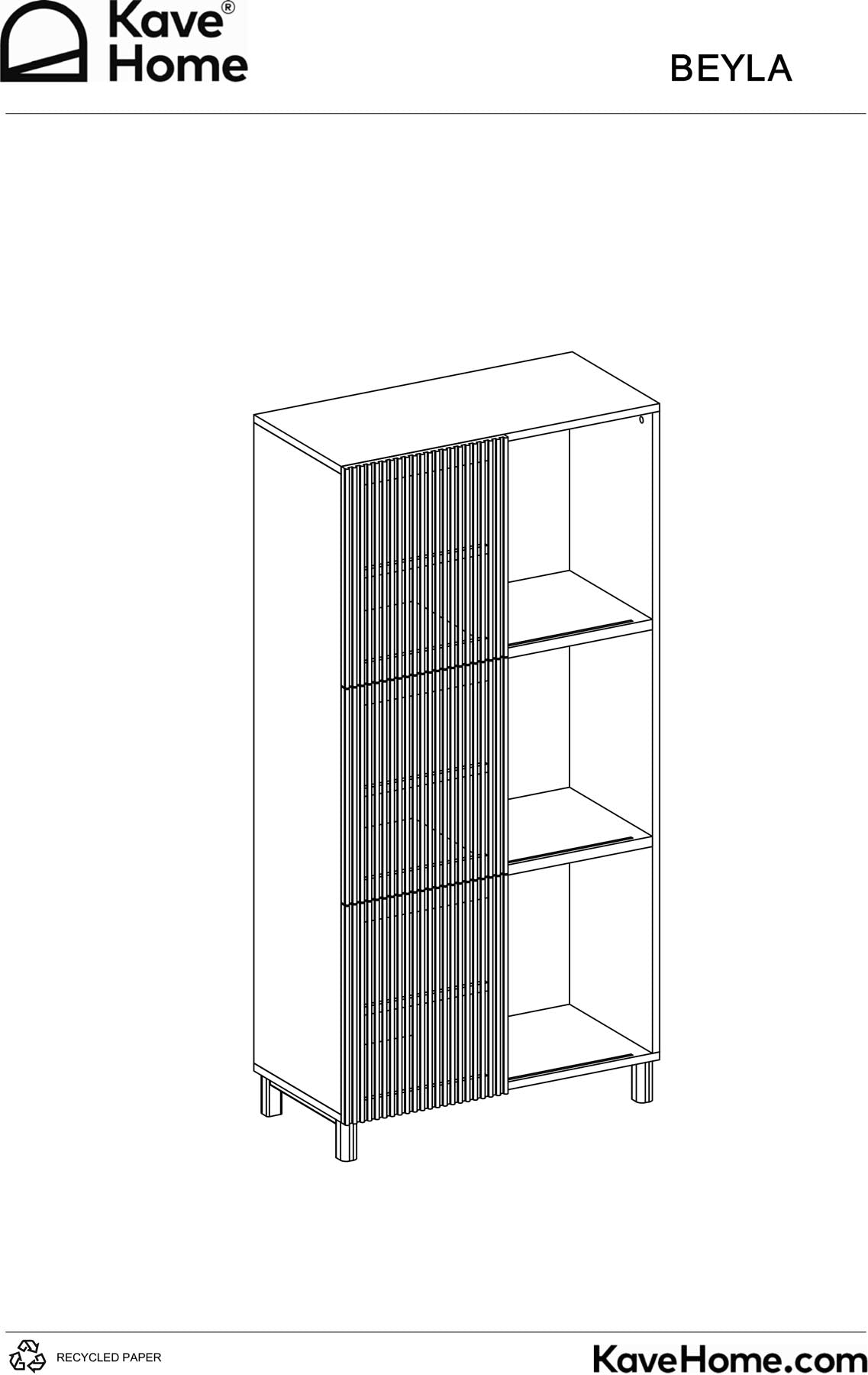 Regal Beyla aus Furnier und Massivholz aus Esche mit nussbaumfarbenem Finish 84,5 x 170 cm FSC 100% in Dunkelbraun präsentiert im Onlineshop von KAQTU Design AG. Bücherregal ist von Kave Home