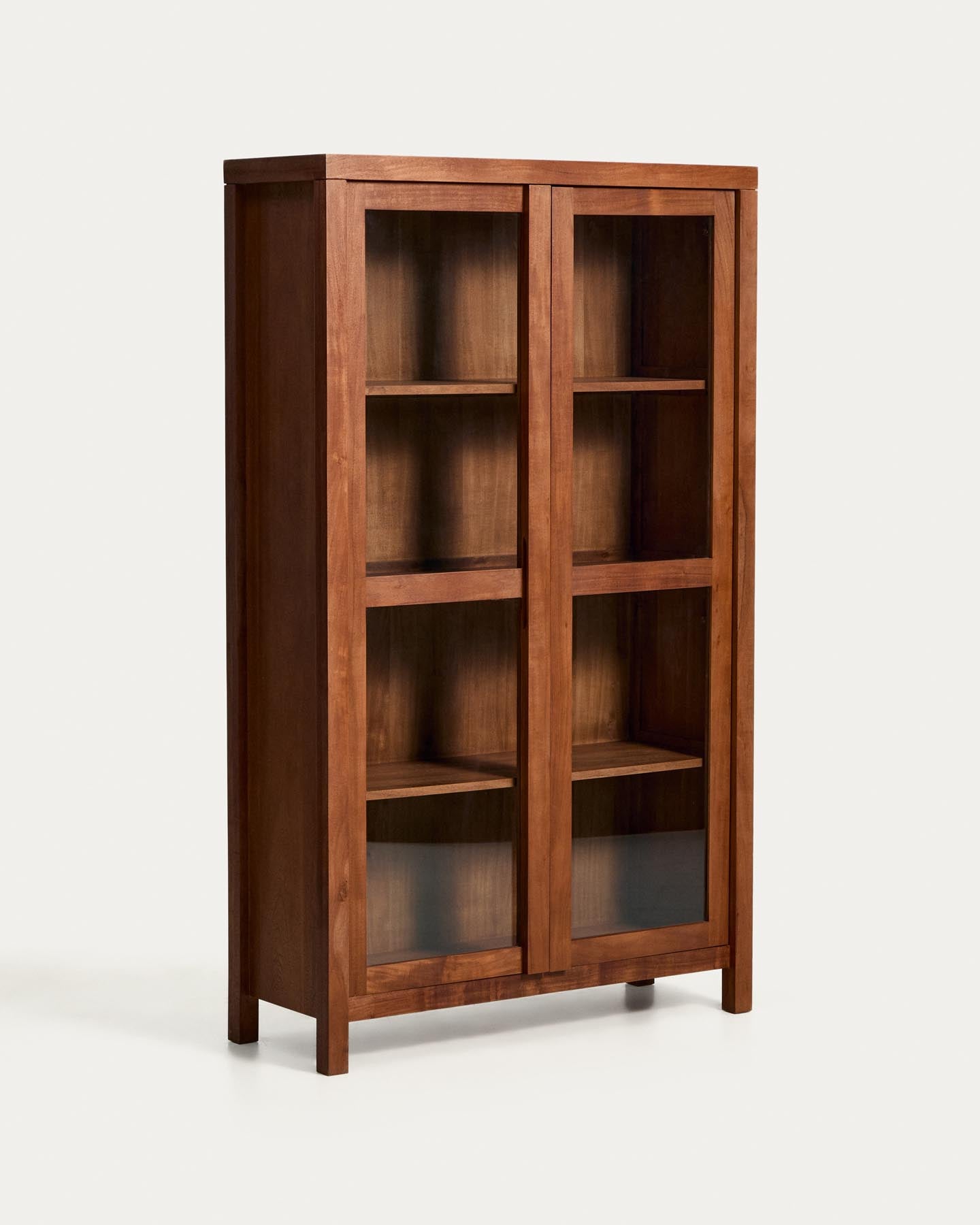 Vitrine Norani aus massivem Akazienholz und Akazienfurnier 110 x 185 cm in Braun präsentiert im Onlineshop von KAQTU Design AG. Vitrine ist von Kave Home