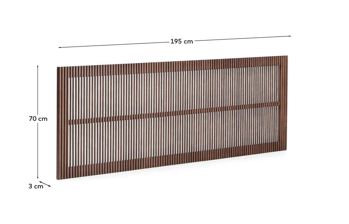 Bettkopfteil Beyla aus massivem Eschenholz mit nussbaumfarbenem Finish für Betten bis zu 180 cm FSC 100 % in Dunkelbraun präsentiert im Onlineshop von KAQTU Design AG. Kopfteile ist von Kave Home