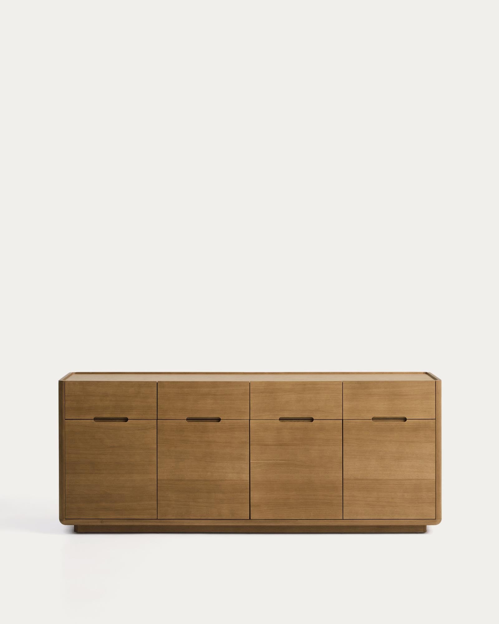 Sideboard Arelida aus Furnier und massivem Eichenholz mit hellbraunem Finish 200 x 80 cm FSC Mix Credit in Braun präsentiert im Onlineshop von KAQTU Design AG. Sideboard ist von Kave Home