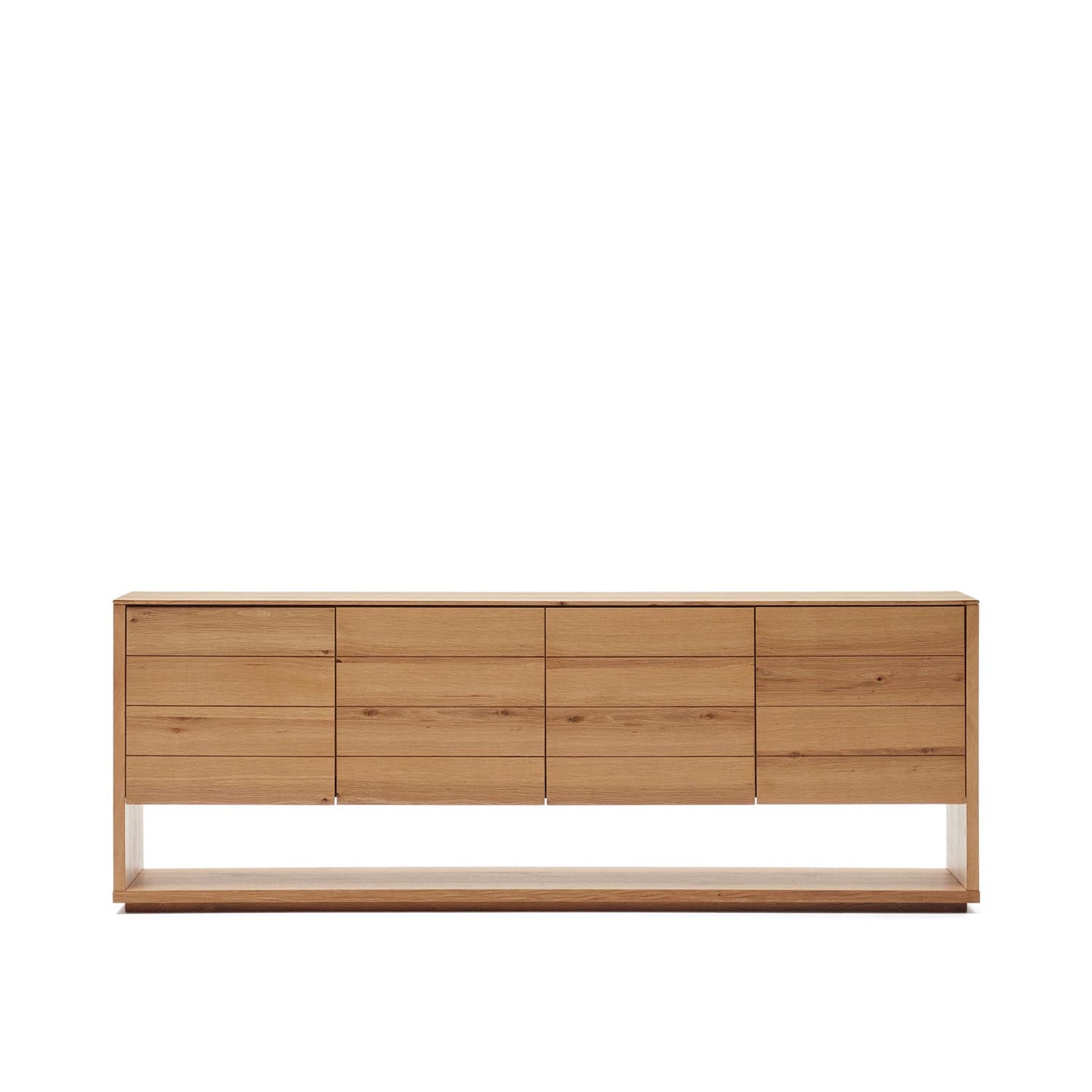 Elegantes Alguema Sideboard von Kave Home: 4 Türen, Eichenfurnier, 200x74 cm, stilvoll und nachhaltig.