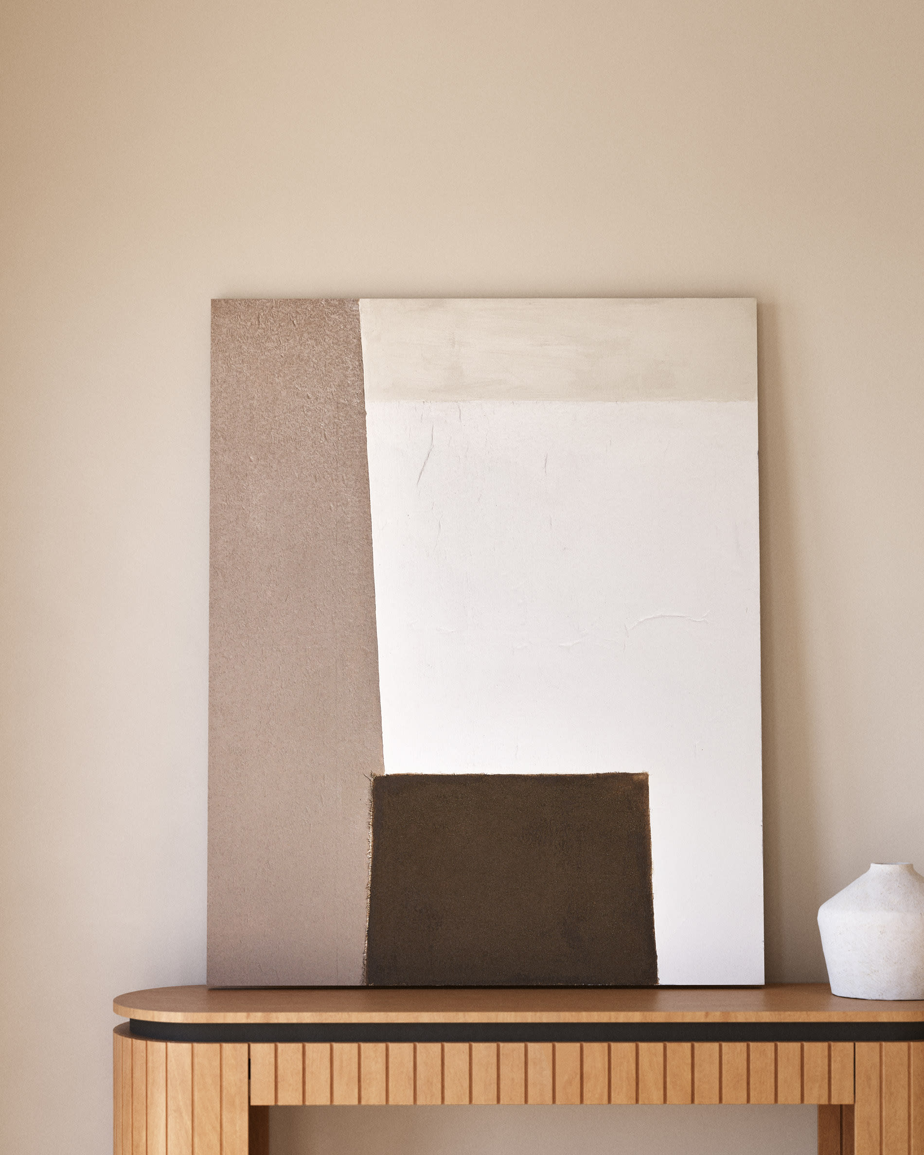 Konsolentisch aus massivem Mangoholz, 120 x 90 cm, mit Schublade. Stilvolles Design für eine elegante und funktionale Einrichtung.