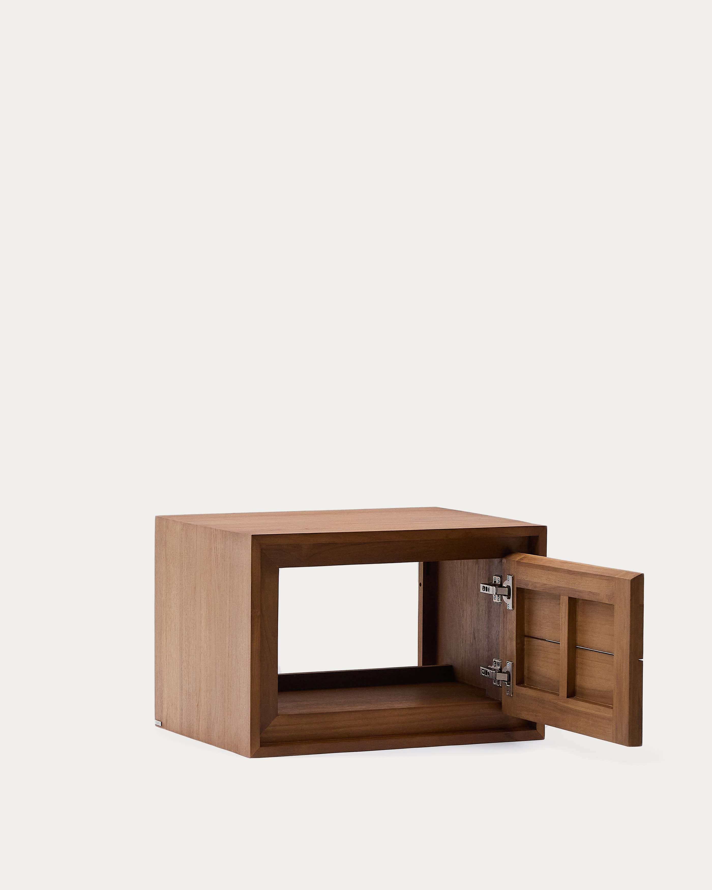 Stilvolles Badezimmermöbel aus massivem Teakholz mit edlem Nussholzfinish, 60x45 cm, von Kave Home, perfekt für moderne Badezimmer.