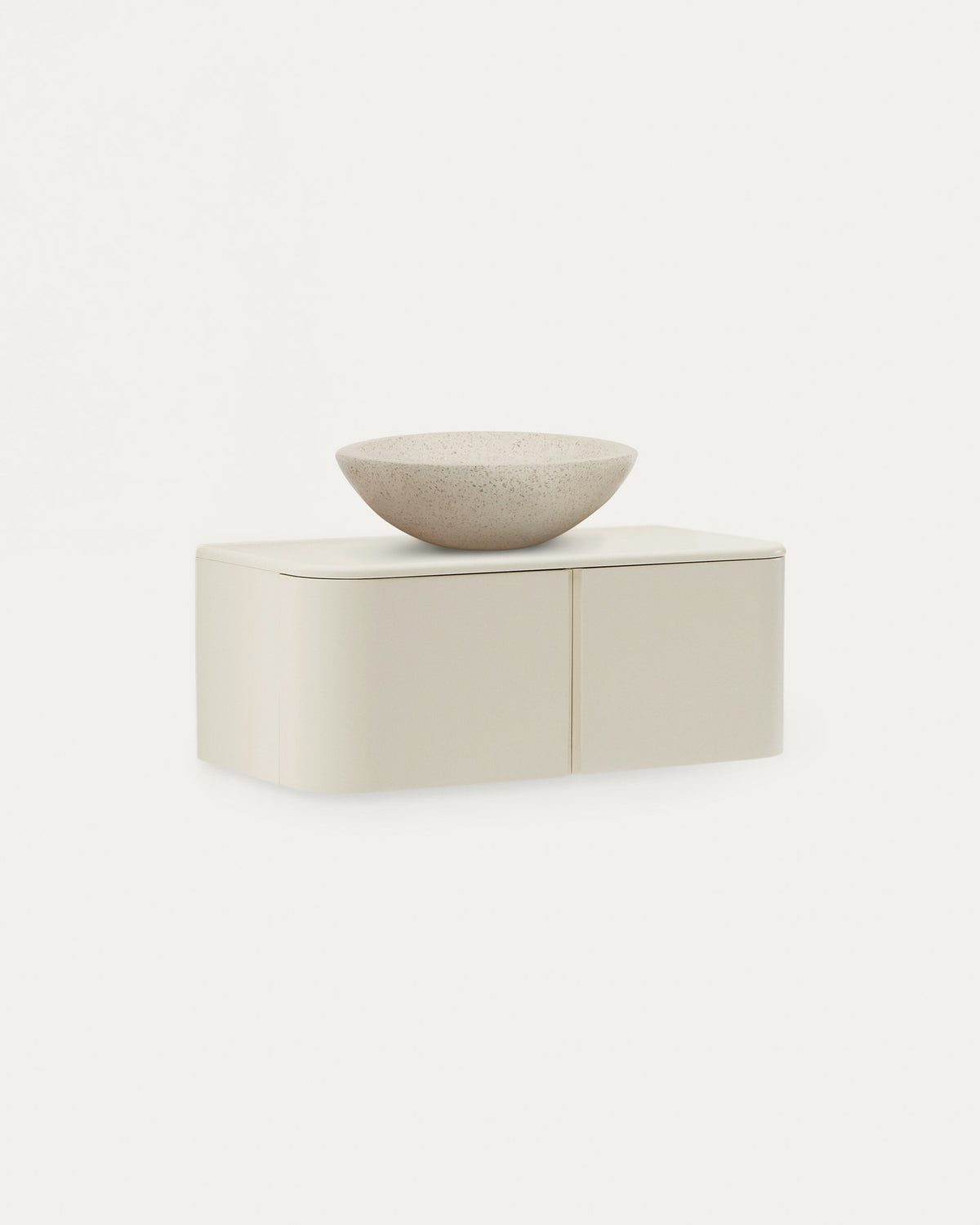 Badezimmermöbel Salaya aus Eschenschichtholz mit beigefarbener Lackierung 90 x 45 cm in Beige präsentiert im Onlineshop von KAQTU Design AG. Wandschrank ist von Kave Home