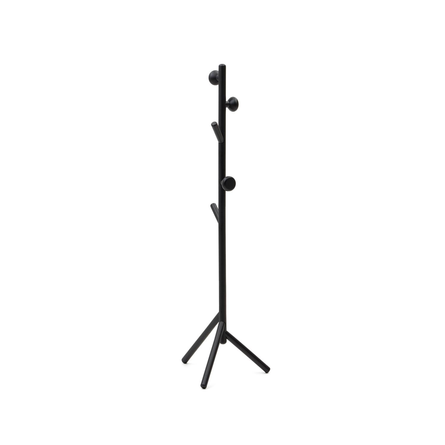 Eleganter Nadue Kleiderständer aus massiver Buche, 170 cm, mit schwarzem Finish. Stilvoll, stabil und vielseitig einsetzbar.