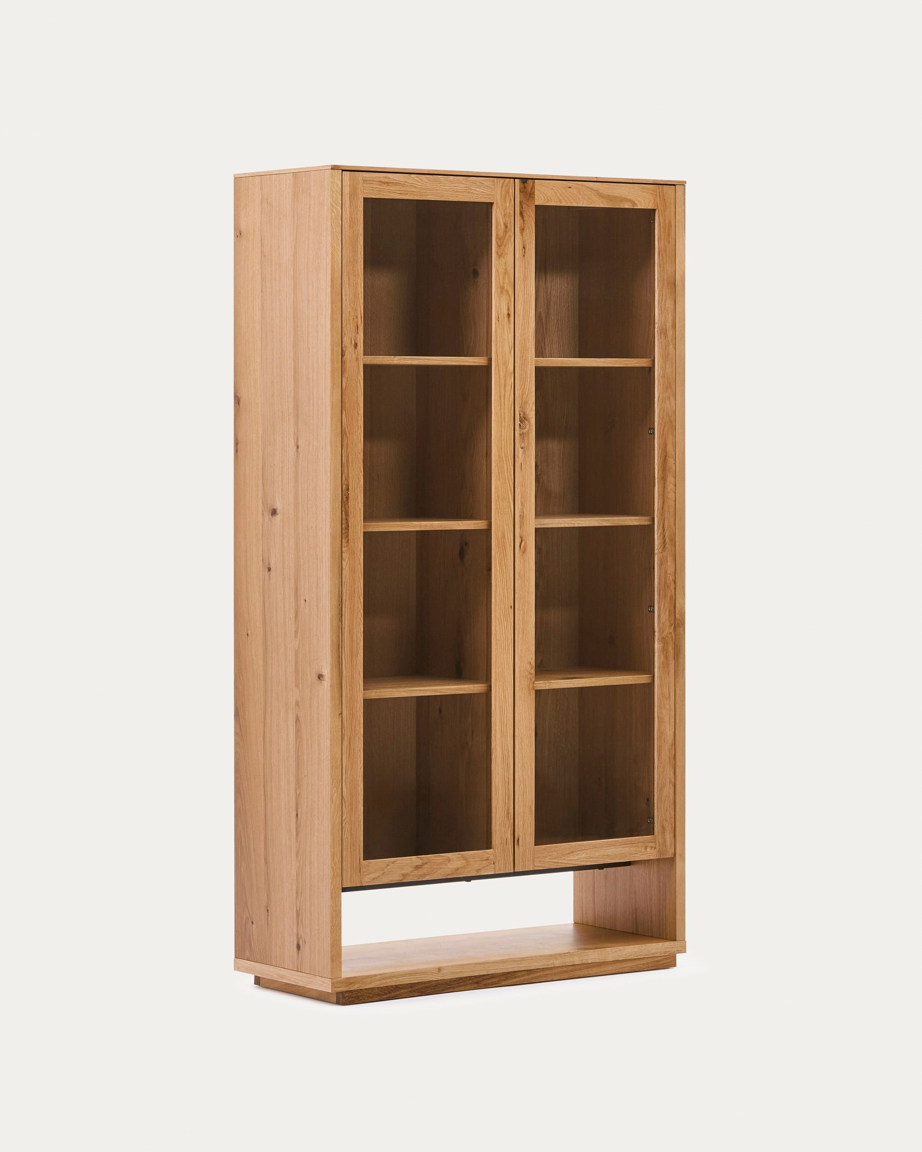 Alguema Vitrine: Eichenfurnier, 100x185 cm, natürliches Design.