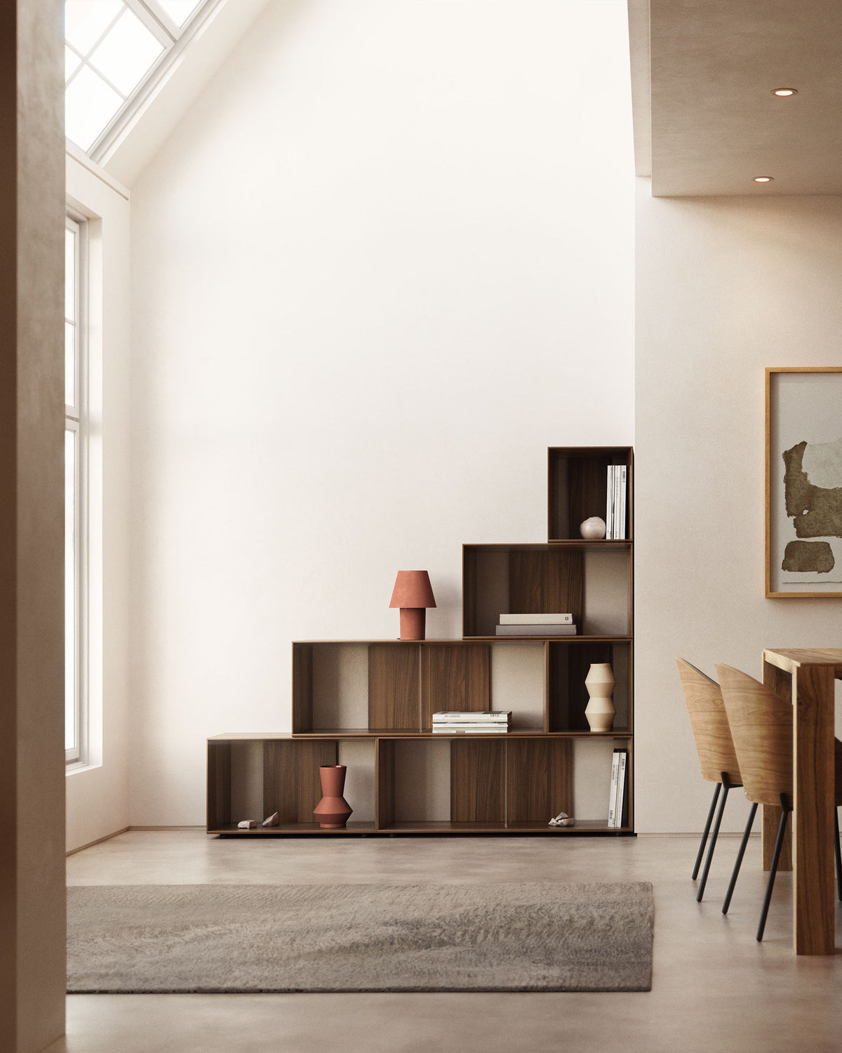 Litto mittelgrosses Regalmodul aus Nussholzfurnier 67 x 38 cm in Braun präsentiert im Onlineshop von KAQTU Design AG. Regalsystem ist von Kave Home