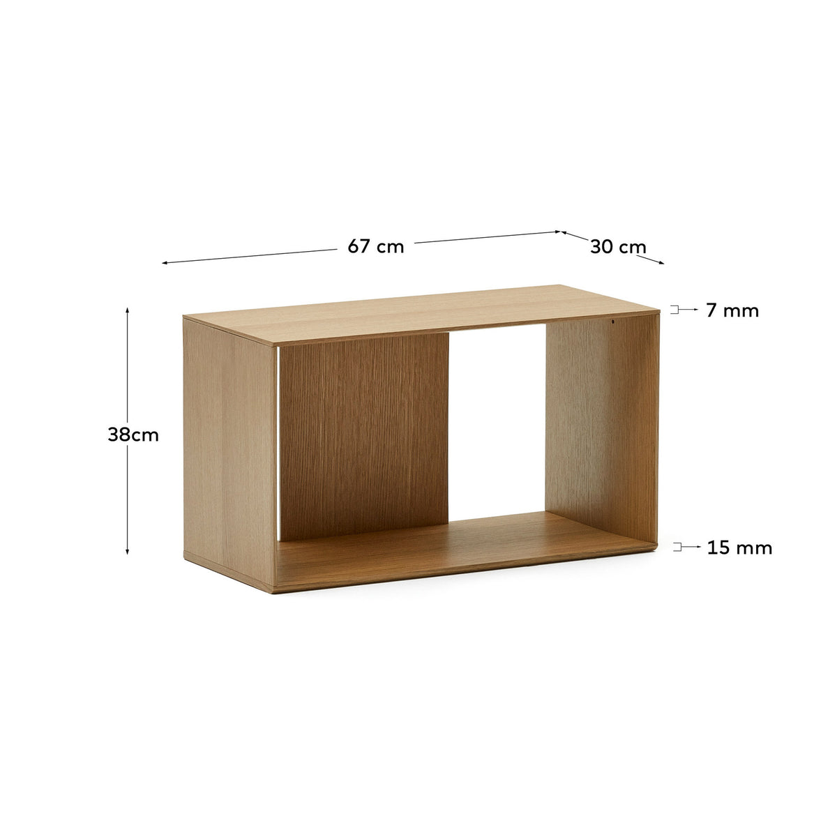 Litto Set aus 6 modularen Regalen aus Eichenfurnier 168 x 114 cm in Natur präsentiert im Onlineshop von KAQTU Design AG. Regalsystem ist von Kave Home