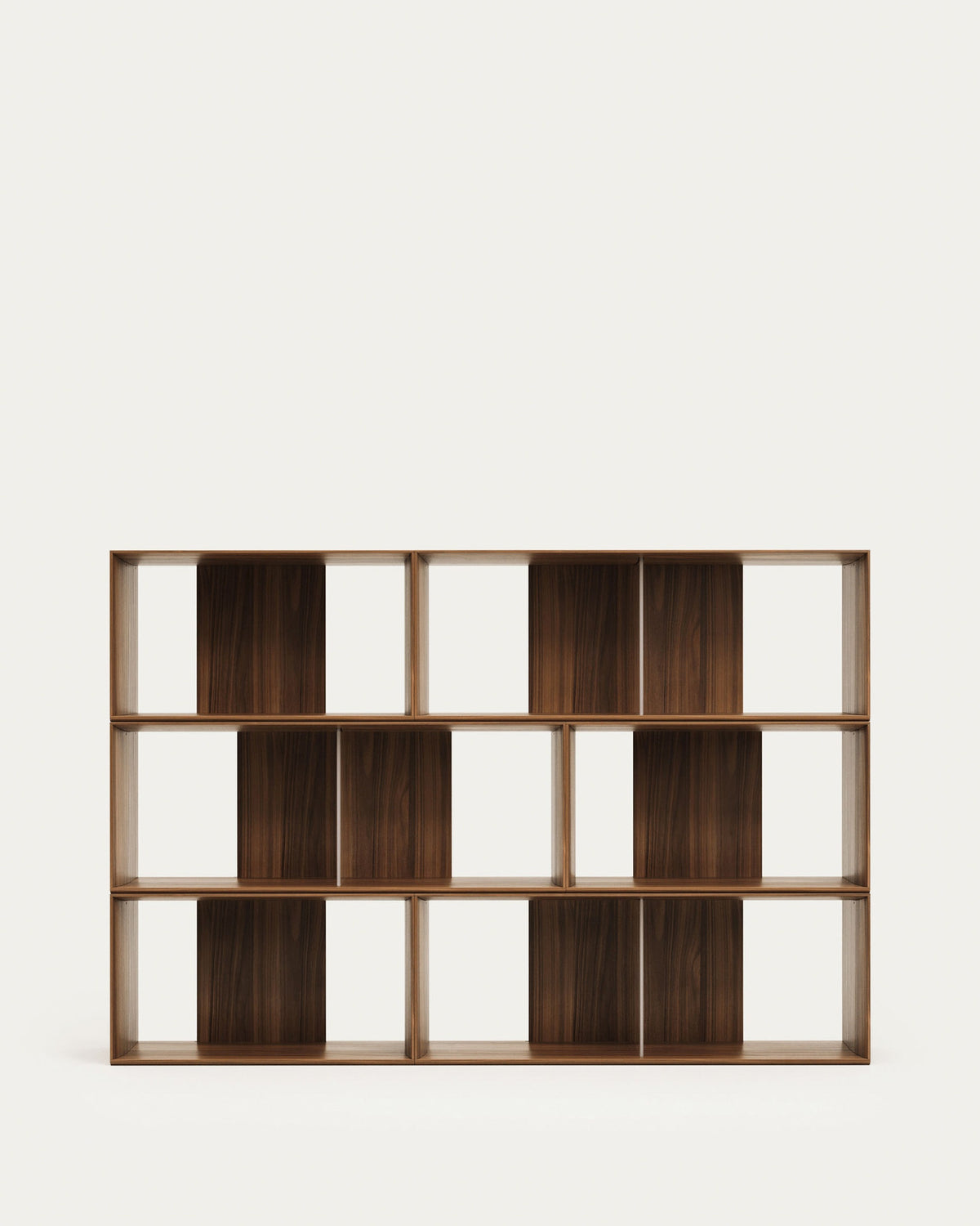 Litto Set aus 6 modularen Regalen aus Nussholzfurnier 168 x 114 cm in Braun präsentiert im Onlineshop von KAQTU Design AG. Regalsystem ist von Kave Home