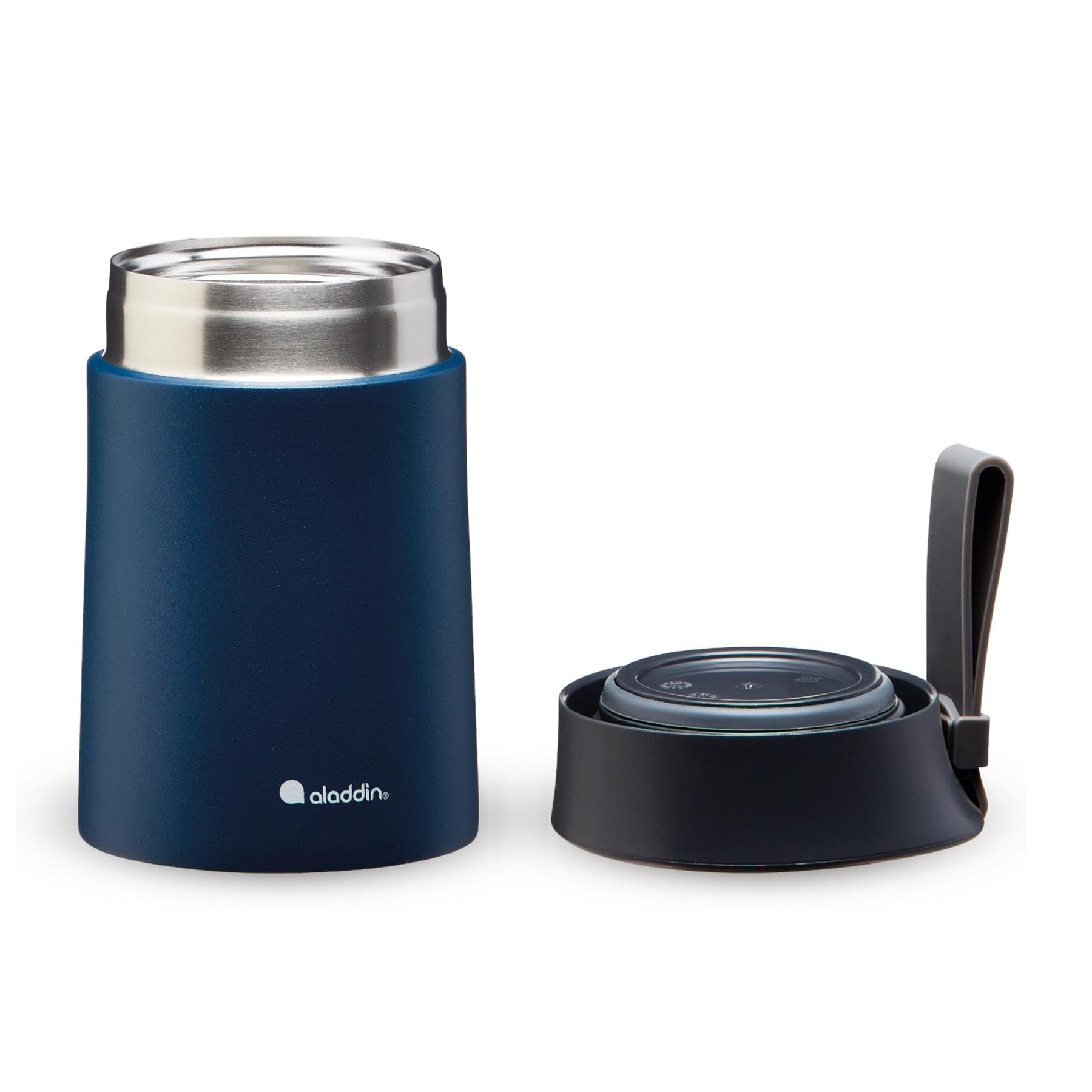 Stilvolle Lunchbox aus Edelstahl in tiefem Navyblau, ideal für die Aufbewahrung von Speisen und perfekt für unterwegs.