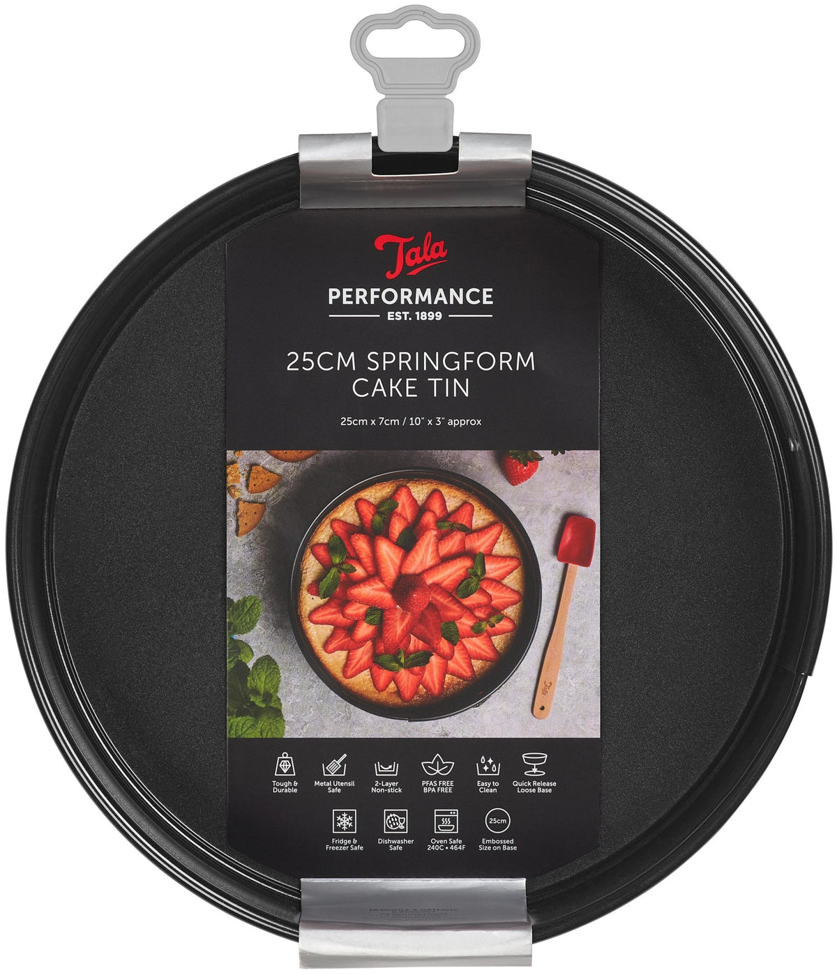 Springform, D25cm, H7cm, Antihaft in Schwarz präsentiert im Onlineshop von KAQTU Design AG. Backform / Backblech ist von Tala