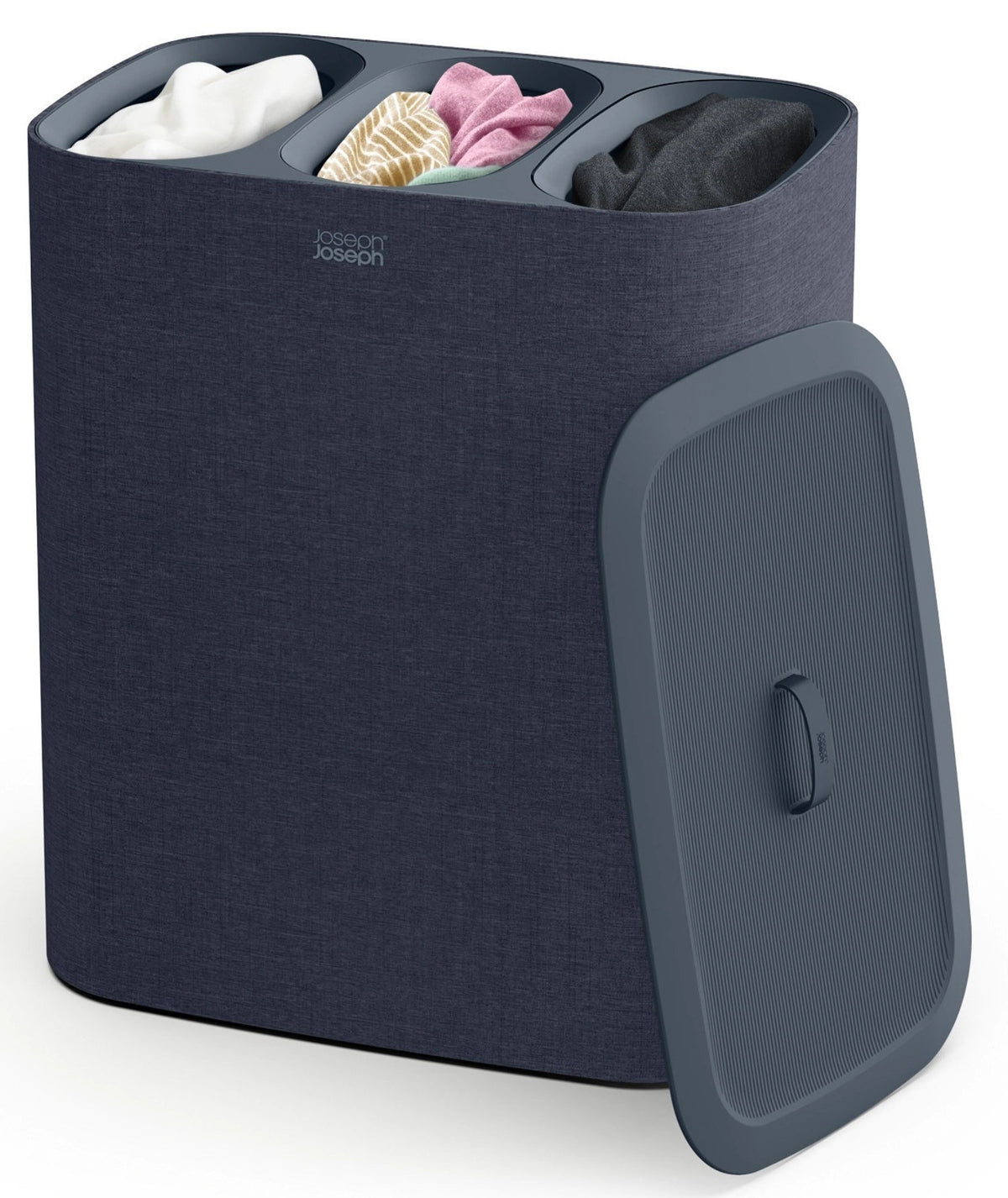 Tota Trio 90L Wäschetrennkorb 3x 30L schwarz in Schwarz präsentiert im Onlineshop von KAQTU Design AG. Wäschekorb ist von Joseph Joseph