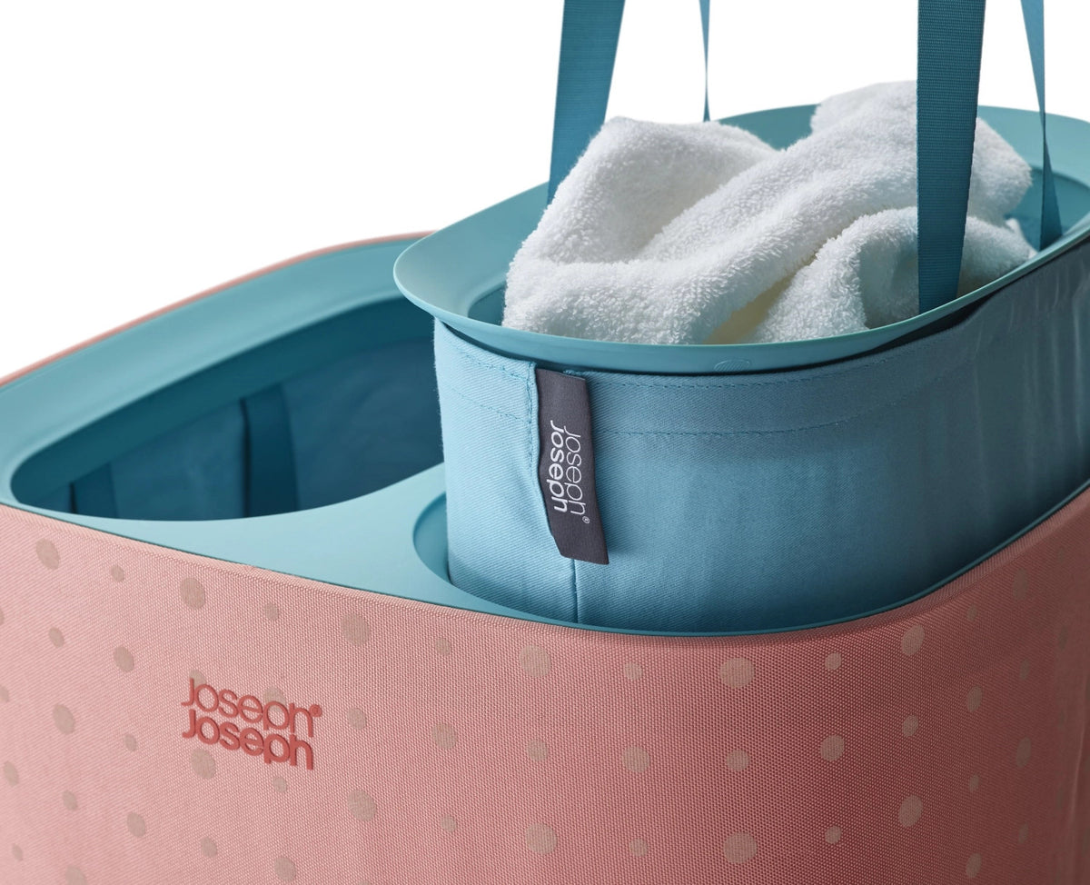 Tota Pop 60L Wäschetrennkorb 2x 30L koralle in Orange präsentiert im Onlineshop von KAQTU Design AG. Wäschekorb ist von Joseph Joseph