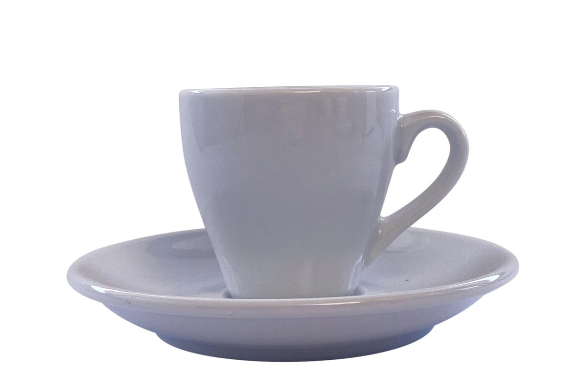 Luna Espresso Obertasse und UT 0.08lt weiss mit Bodenstempel in Weiss präsentiert im Onlineshop von KAQTU Design AG. Espressotassen ist von Lagotto