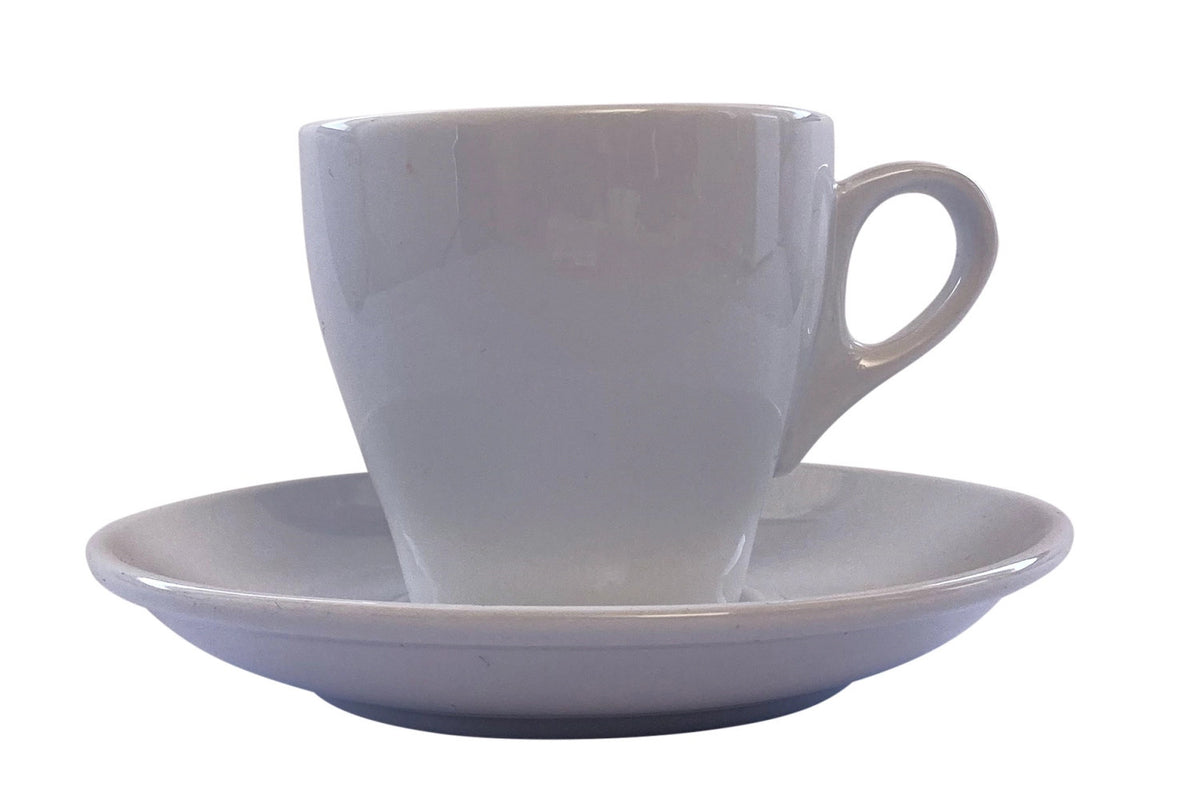 Luna Kaffee Obertasse und UT 0.18lt weiss mit Bodenstempel in Weiss präsentiert im Onlineshop von KAQTU Design AG. Kaffeetassen ist von Lagotto