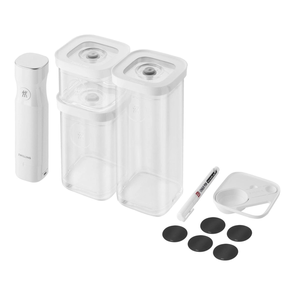 6tlg Cube Vakuum Starter Set S transparent-weiss in Transparent präsentiert im Onlineshop von KAQTU Design AG. Aufbewahrungsbeutel ist von Zwilling