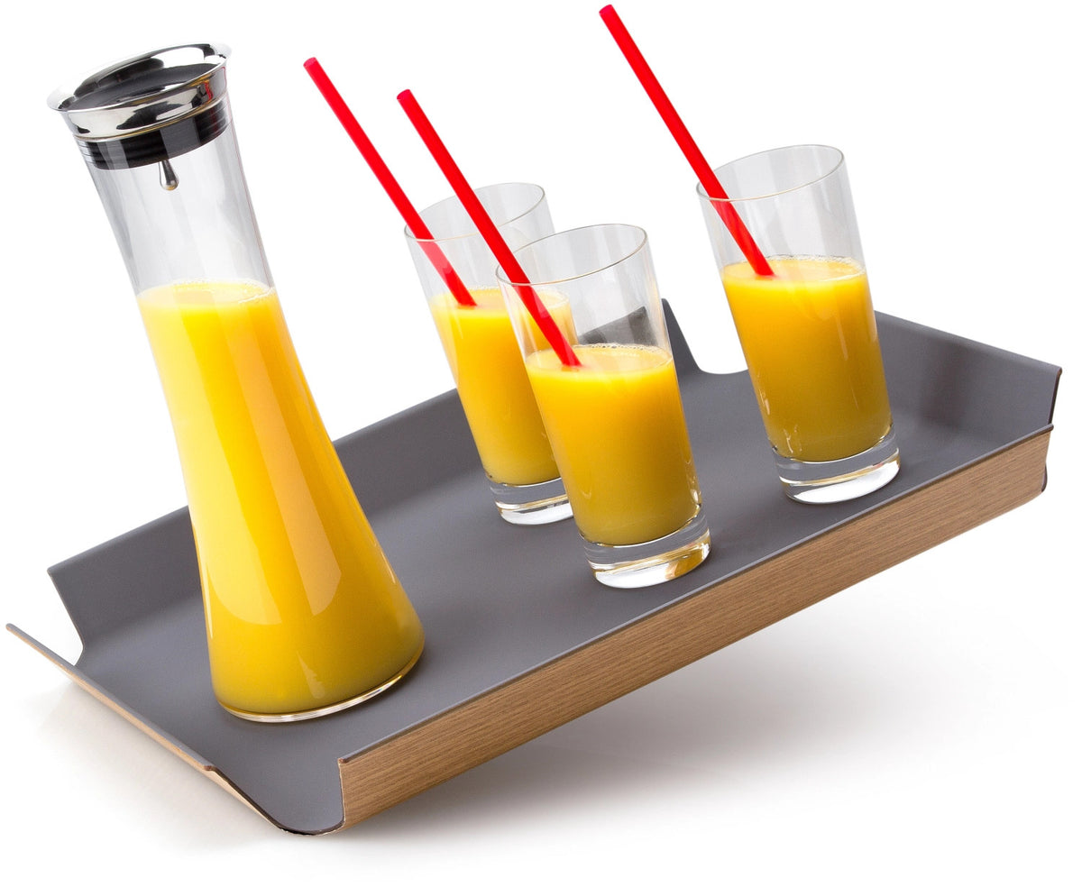 Tablett rutschfest grau, 45x34 cm in Silber präsentiert im Onlineshop von KAQTU Design AG. Tablett ist von Continenta