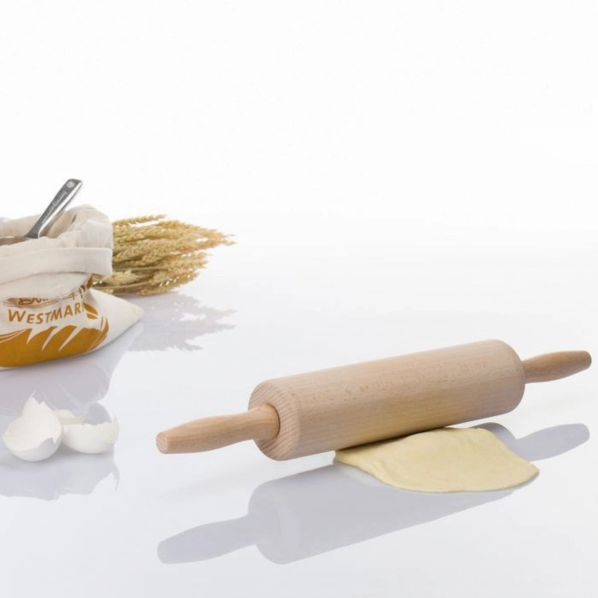 Teigrolle-, Wallholz Buchenholz 46cm in Braun präsentiert im Onlineshop von KAQTU Design AG. Backutensilien ist von Westmark